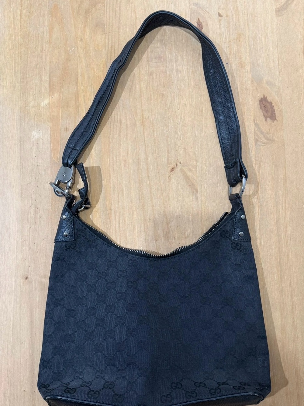 Gucci Black Monogram Shoulder Bag